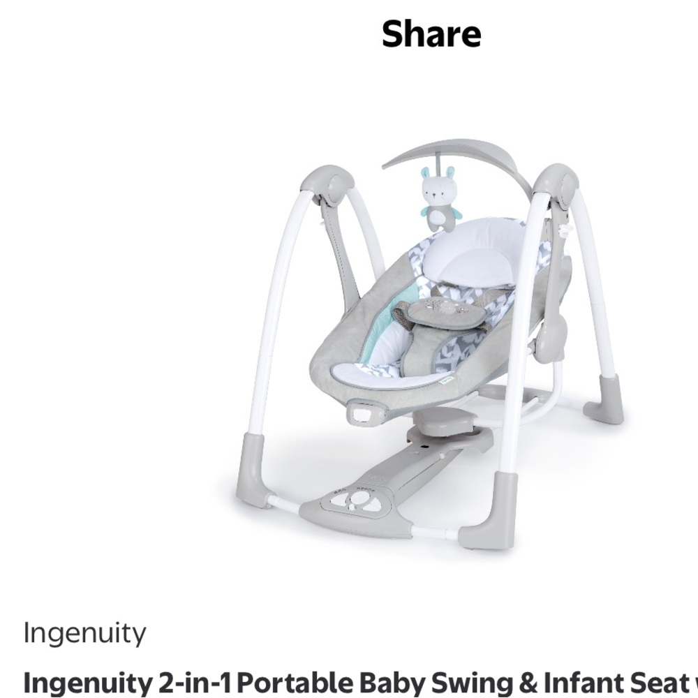 Ingenuity 2-in-1 Portable Baby Swing & Infant Seat
